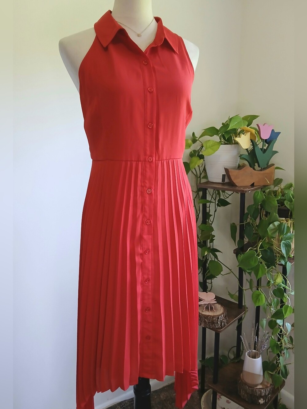 NWT-Cato's- Sleeveless- Midi Dress- Red- Size Large